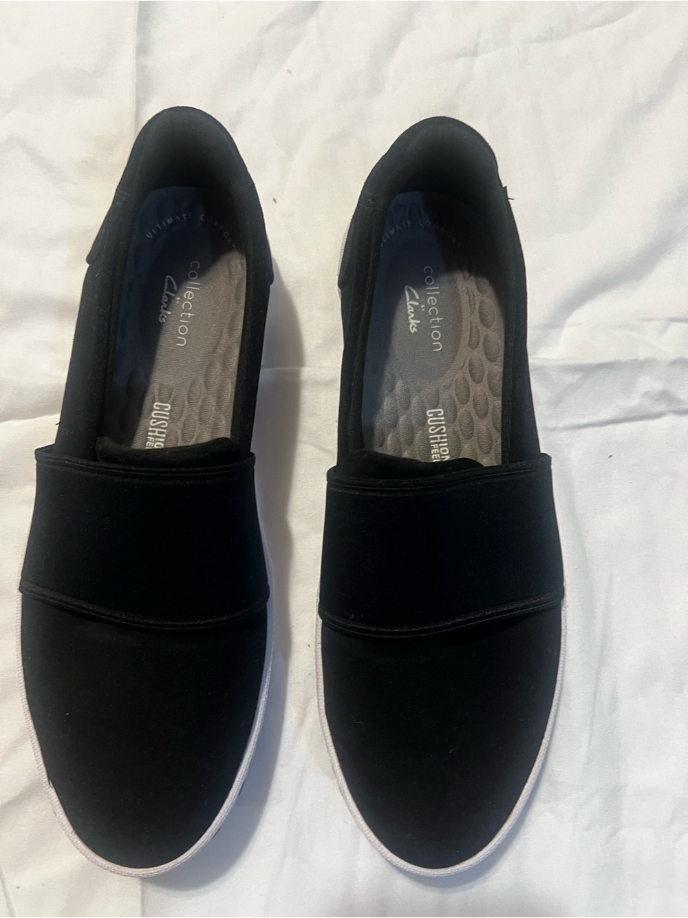 Clarks Black Slip-On Women's Casual Flats